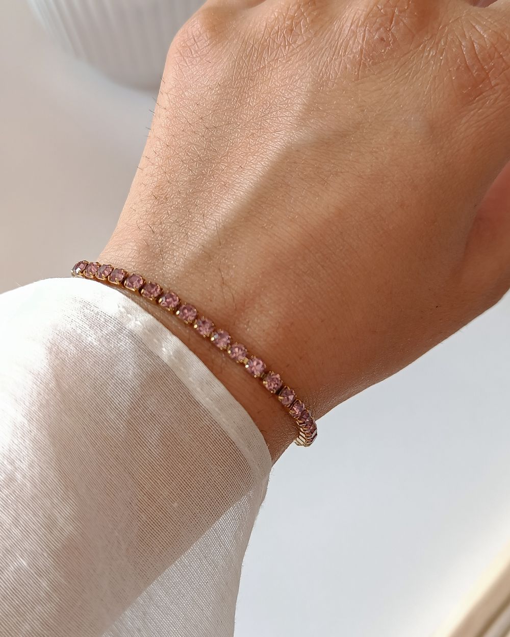 Purple Tennis Bracelet - 18K PVD Plated Stainless Steel