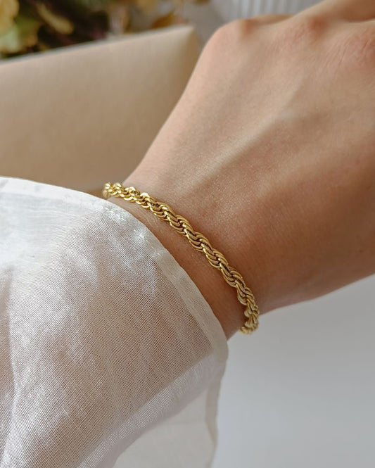Rope Chain Bracelet - 18K PVD Plated Stainless Steel