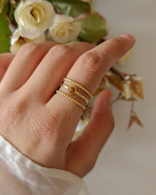 Tiger Eye Stone Ring - 18K PVD Plated Stainless Steel