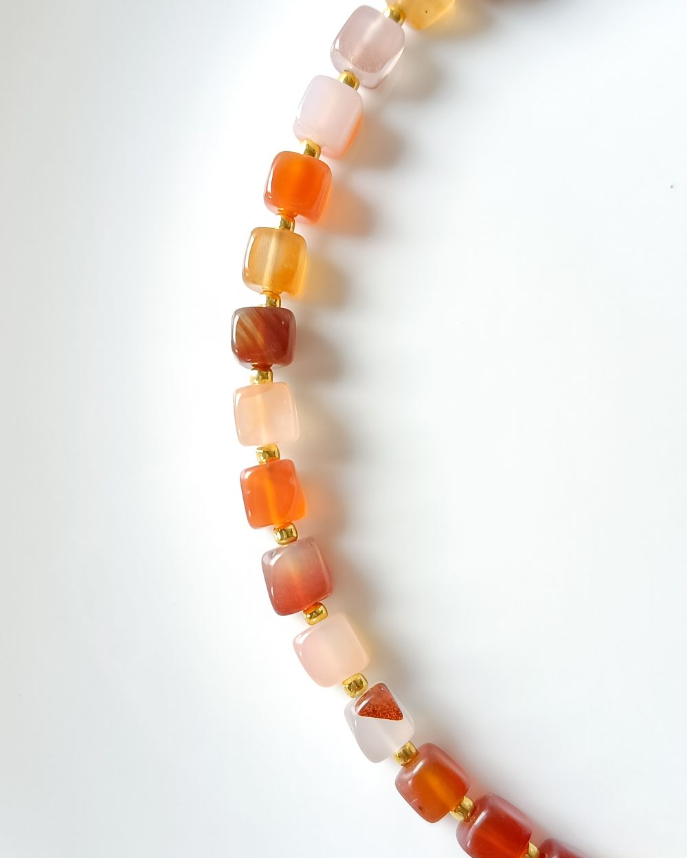 Terracotta Cube Agate Necklace