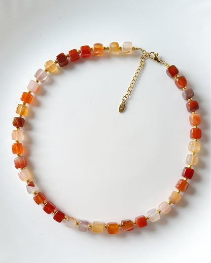 Terracotta Cube Agate Necklace