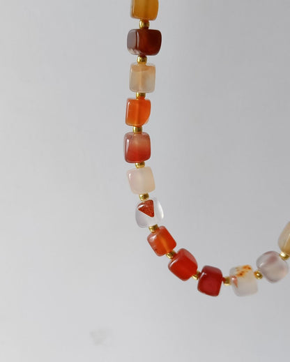 Terracotta Cube Agate Necklace