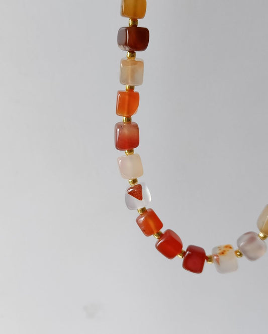 Terracotta Cube Agate Necklace