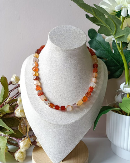 Terracotta Cube Agate Necklace