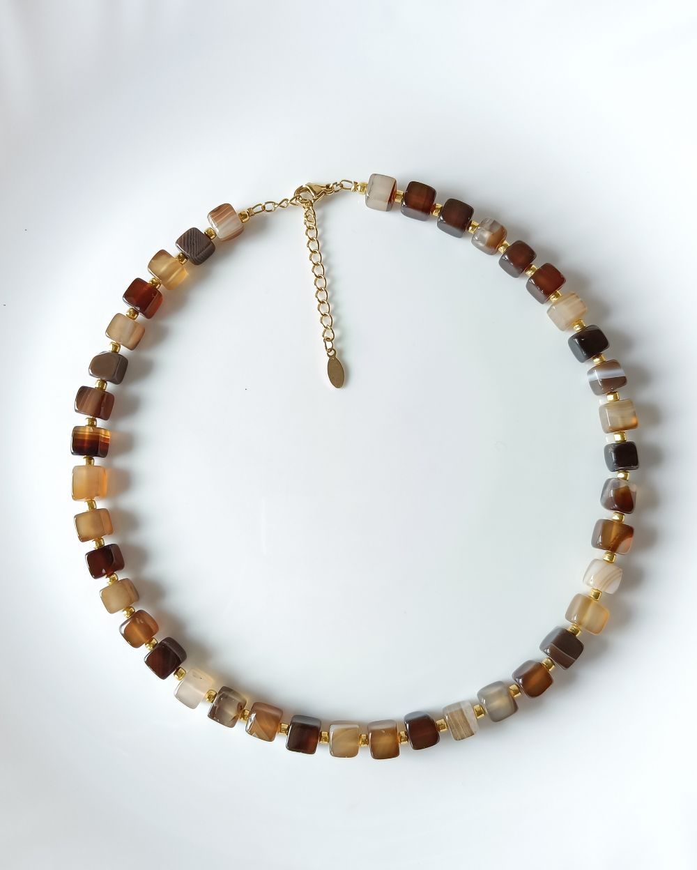 Mocha Cube Agate Necklace