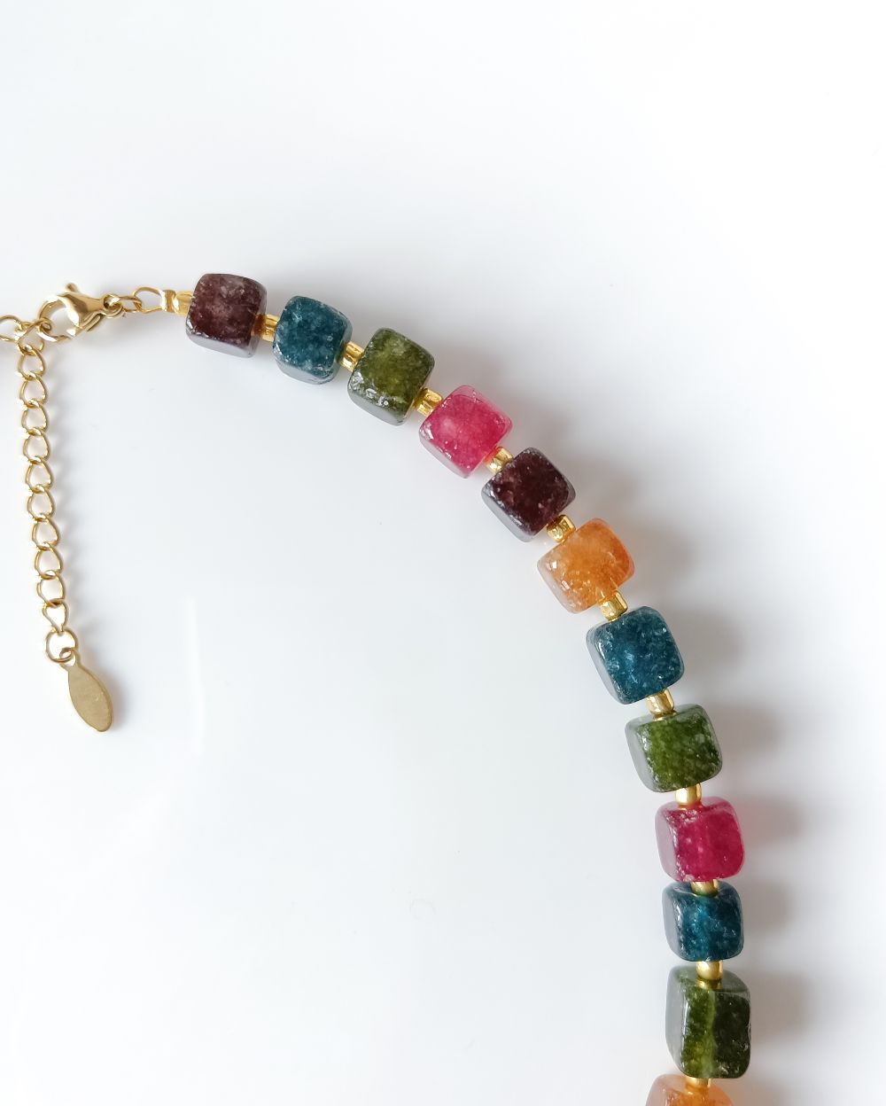 Multi Cube Agate Necklace
