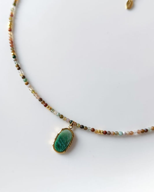 Indian Agate Beaded Necklace
