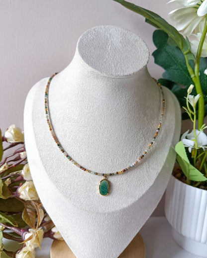 Indian Agate Beaded Necklace