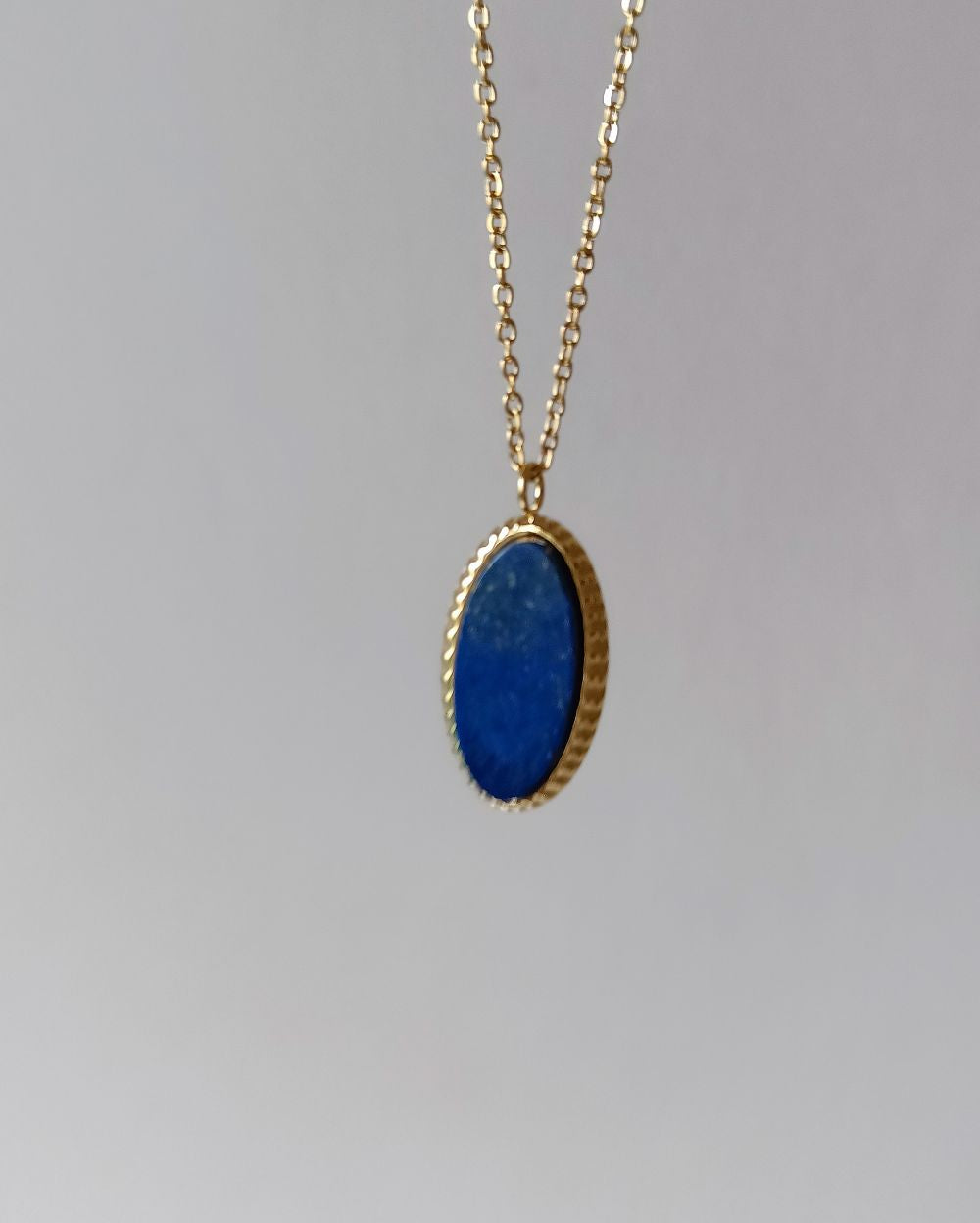 Lapis Lazuli Pendant Necklace - 18K PVD Plated Stainless Steel