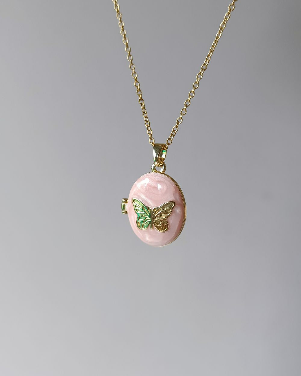 Whimsical Butterfly Pendant Necklace - PVD Plated Copper