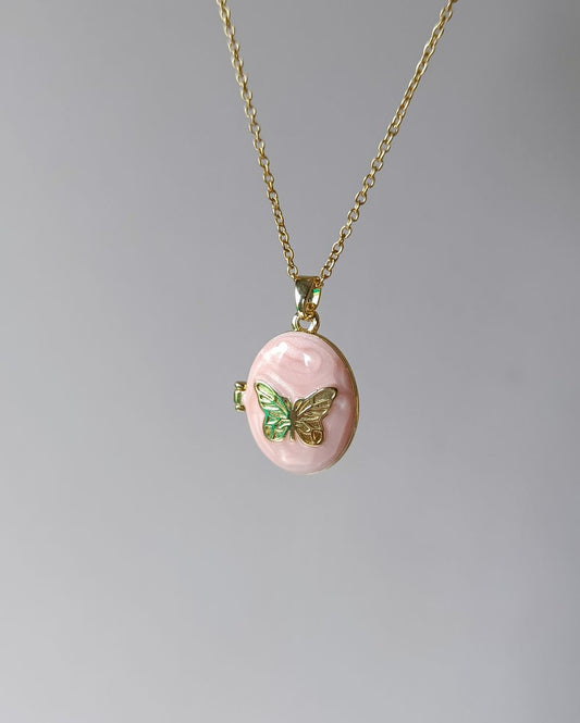 Whimsical Butterfly Pendant Necklace - PVD Plated Copper