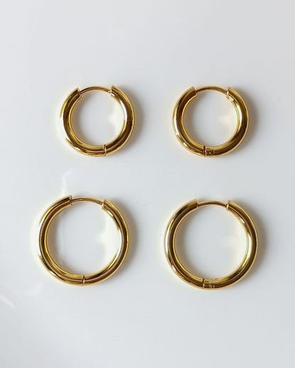 Classis Huggie Hoops - 18K PVD Plated Stainless Steel