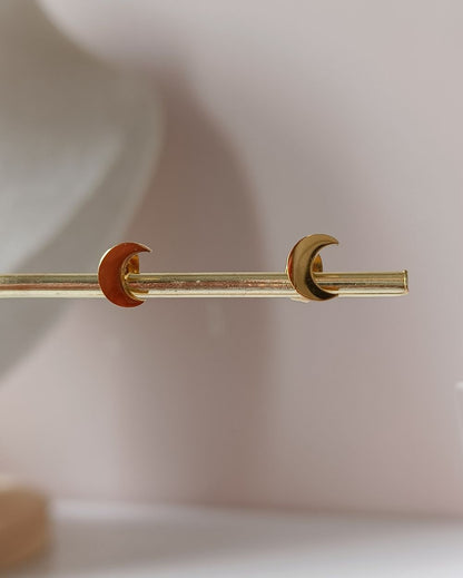Moon Studs - 18K PVD Plated Stainless Steel
