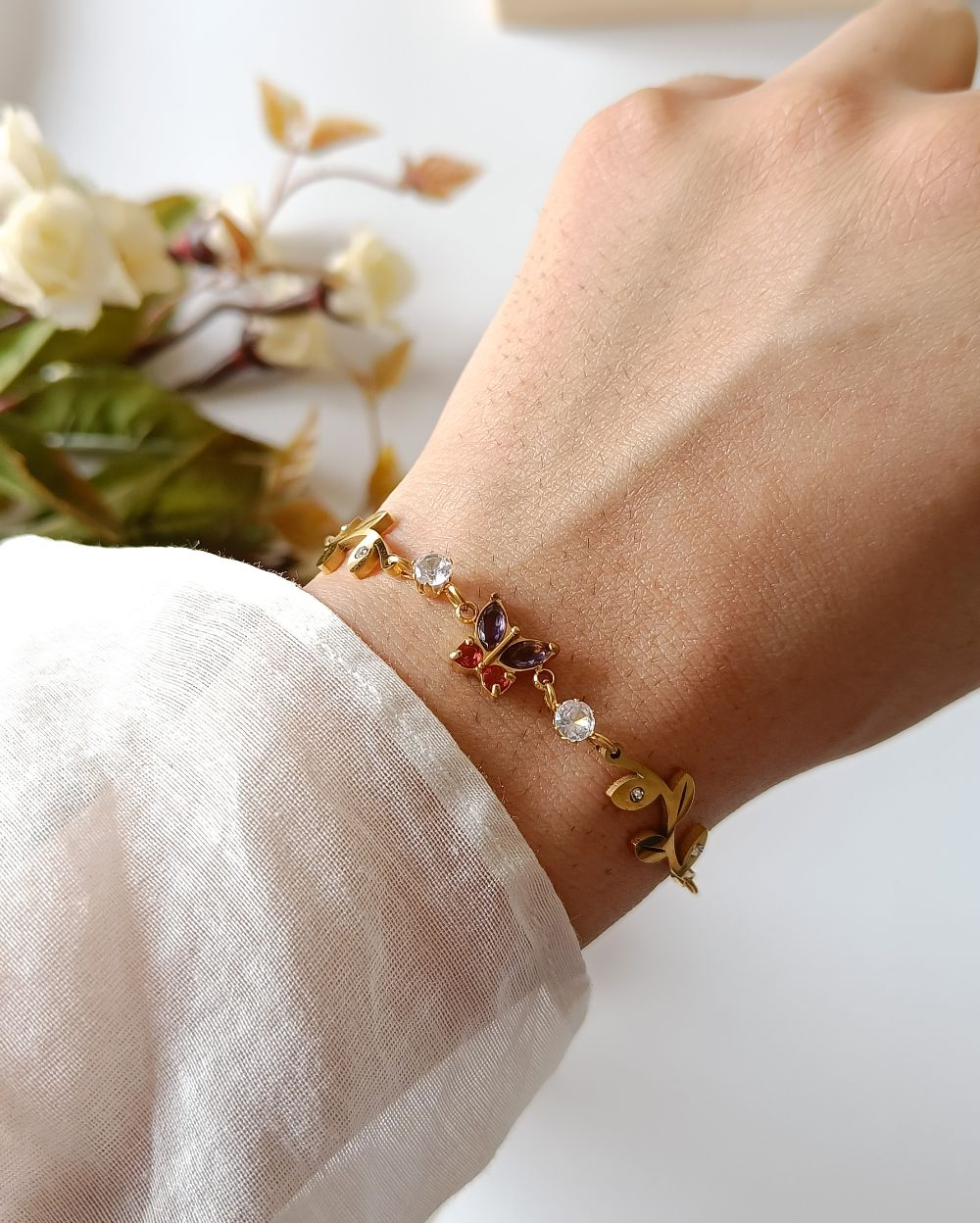 Flutter and Bloom Bracelet - 18K PVD Plated Stainless Steel