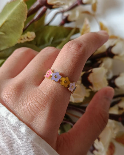 Candy Bloom Enamel Band - 18K PVD Plated Stainless Steel