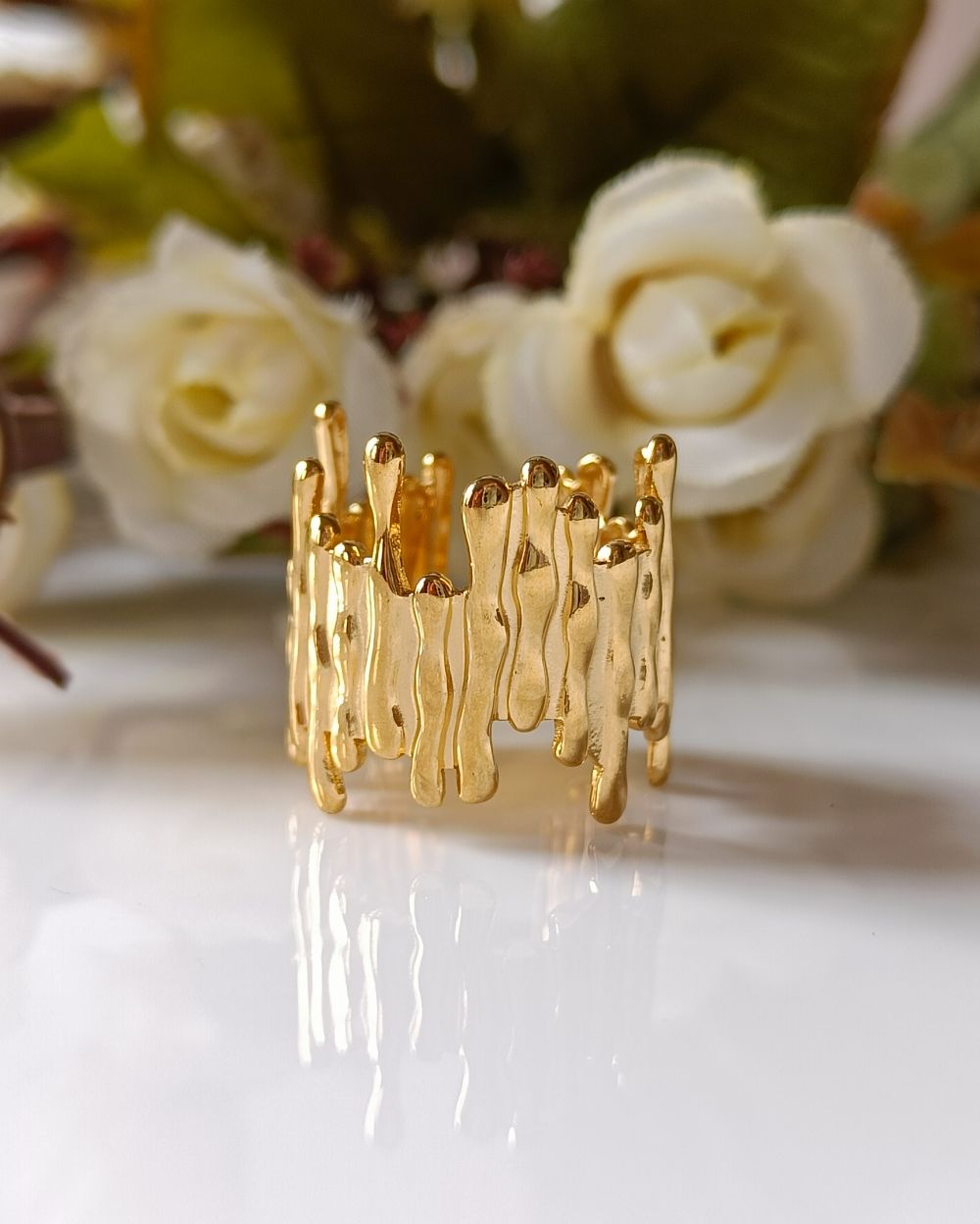 Abstract Statement Ring - 18K PVD Plated Stainless Steel