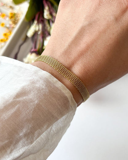 Mesh Chain Bracelet - 18K PVD Plated Stainless Steel