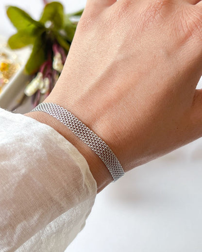 Mesh Chain Bracelet - 18K PVD Plated Stainless Steel