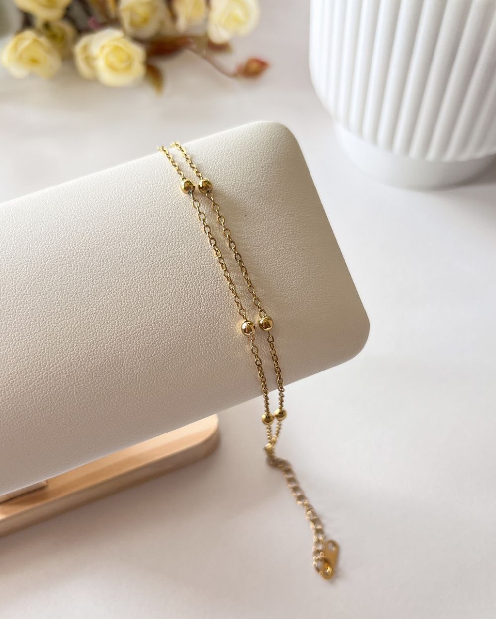 Double Layer Ball Chain Bracelet - 18K PVD Plated Stainless Steel