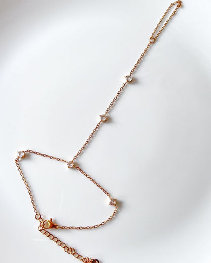 Zircon Handchain - 18K PVD Plated Stainless Steel