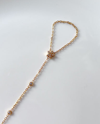 Sparkle Zircon Handchain - 18K PVD Plated Stainless Steel