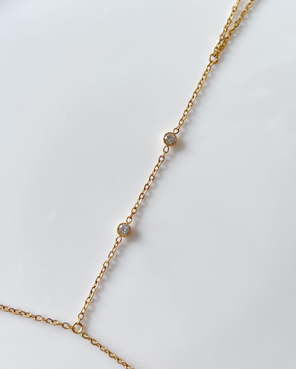 Dainty Zircon Handchain - 18K PVD Plated Stainless Steel