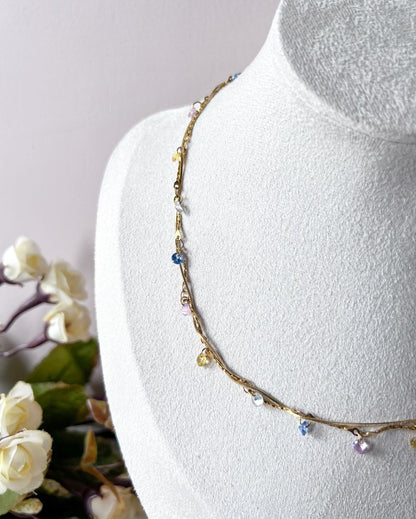 Whimsical Multi Color Chain Necklace - 18K PVD Plated Stainless Steel