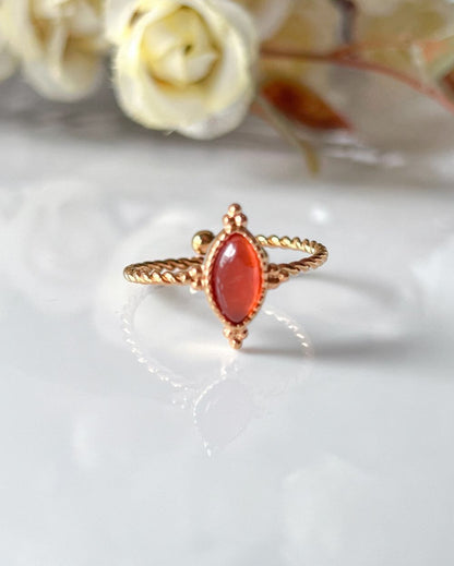 Minimalist Stone Cabochon Ring - 18K PVD Plated Stainless Steel