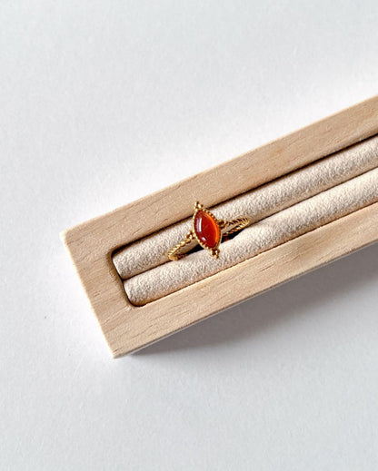 Minimalist Stone Cabochon Ring - 18K PVD Plated Stainless Steel