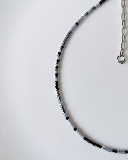 Dainty Bracelet/Necklace - Black and Grey