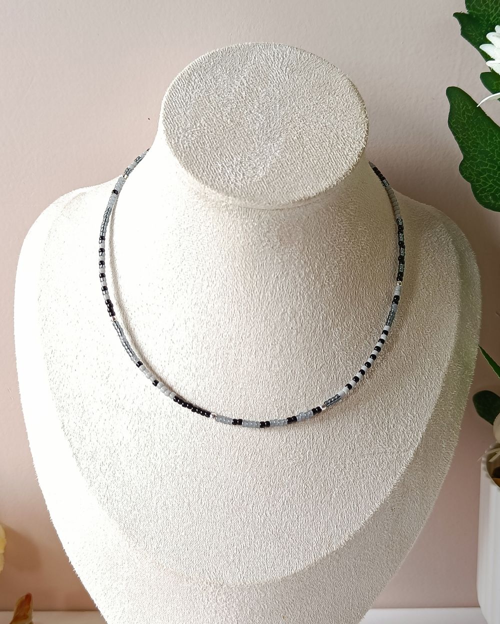 Dainty Bracelet/Necklace - Black and Grey
