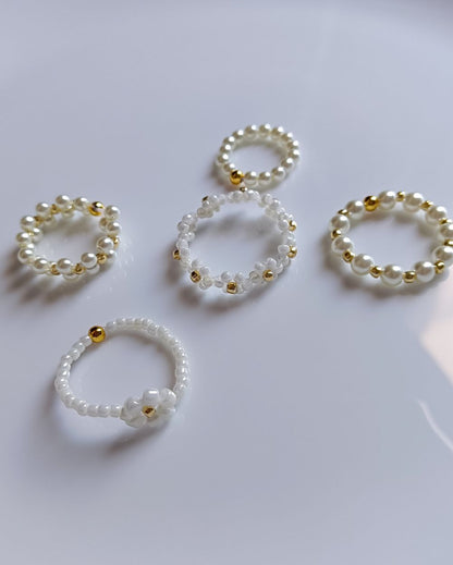 Beaded Rings - Off-white