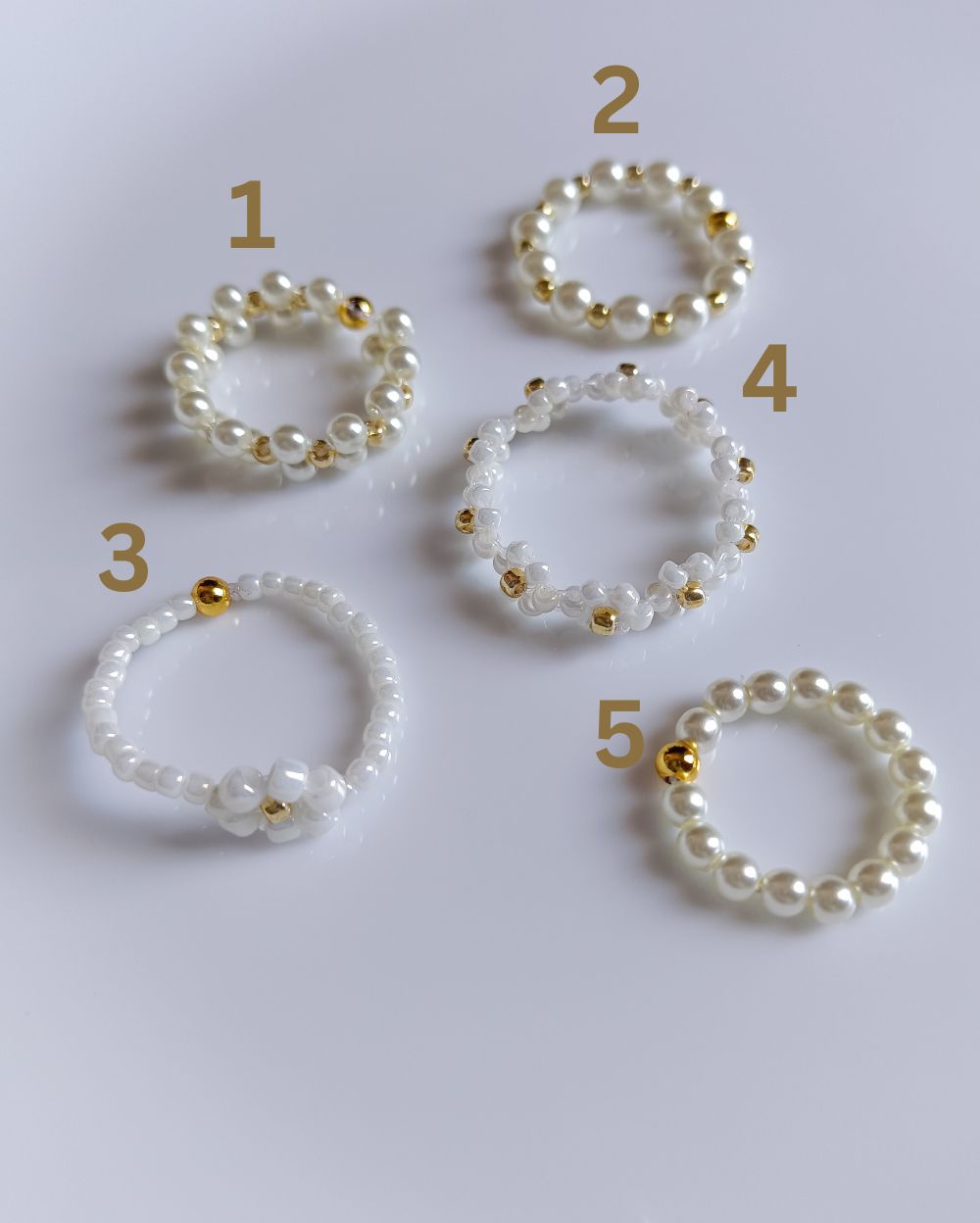 Beaded Rings - Off-white