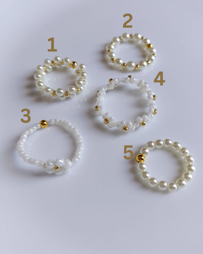 Beaded Rings - Off-white