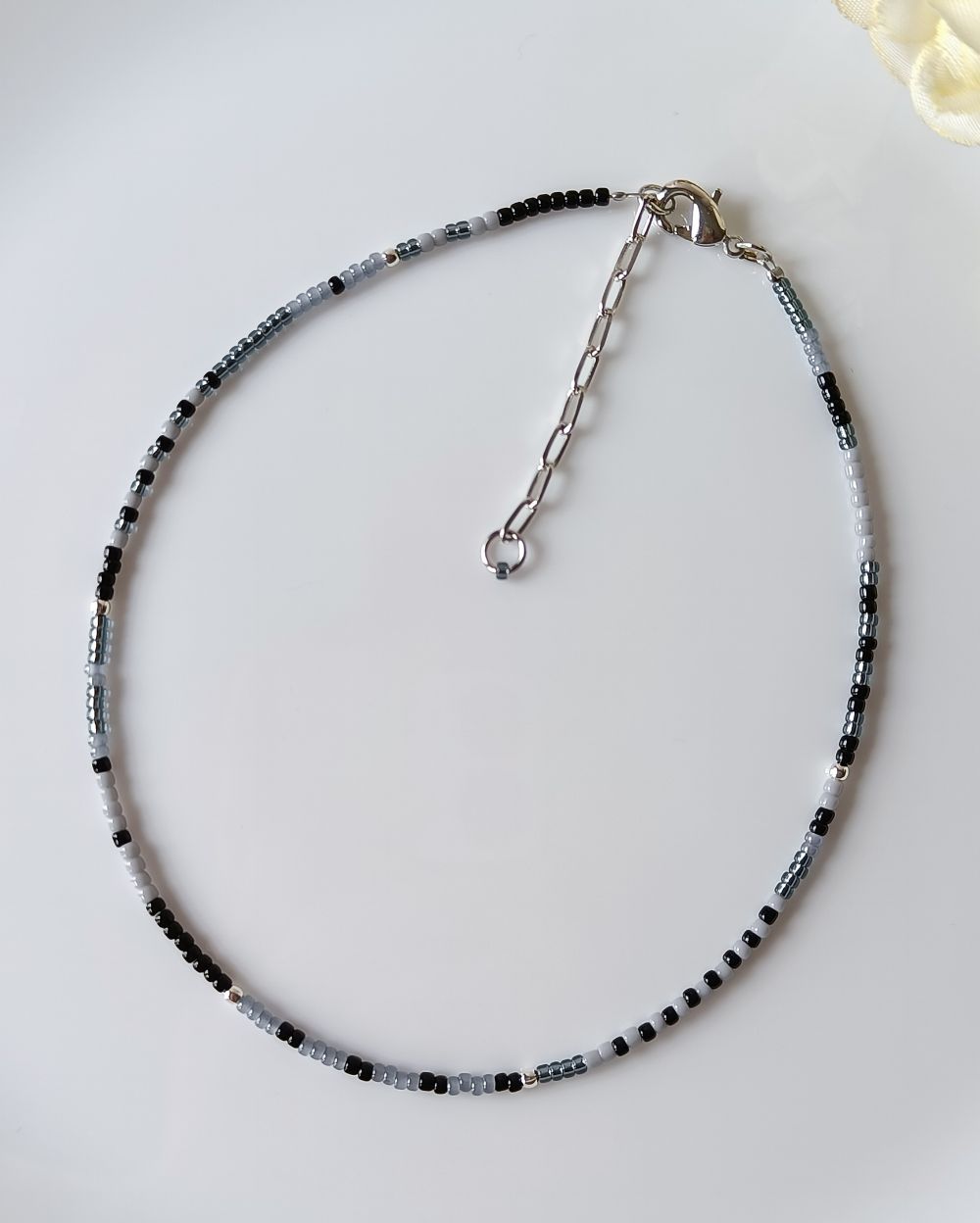 Dainty Bracelet/Necklace - Black and Grey