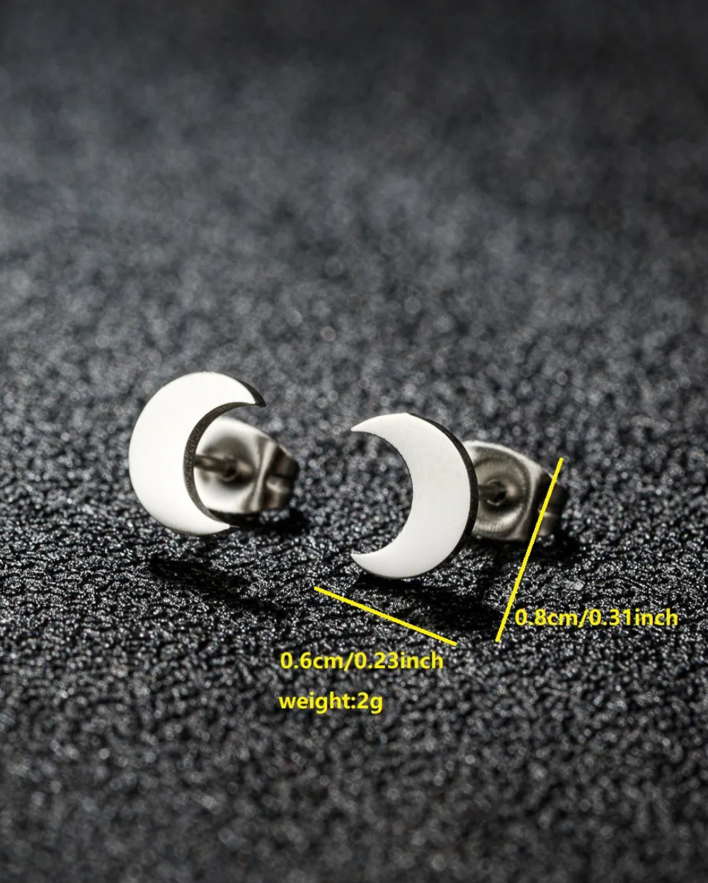 Moon Studs - 18K PVD Plated Stainless Steel