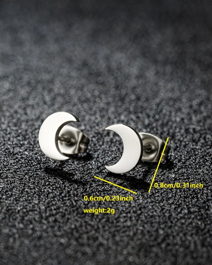 Moon Studs - 18K PVD Plated Stainless Steel