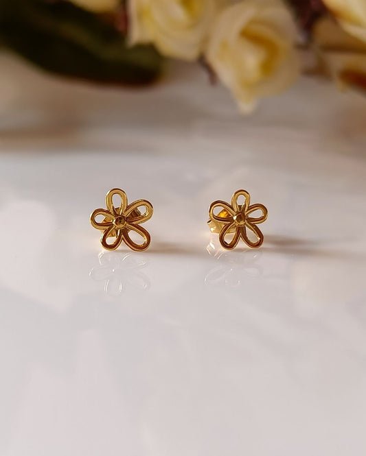 Hollow Flower Studs - 18K PVD Plated Stainless Steel