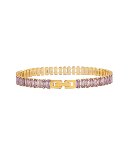 Baguette Tennis Bracelet - 18K PVD Plated Stainless Steel