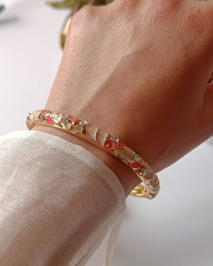 Enamel Bangle with Rhinestone