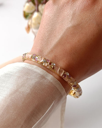 Enamel Bangle with Rhinestone