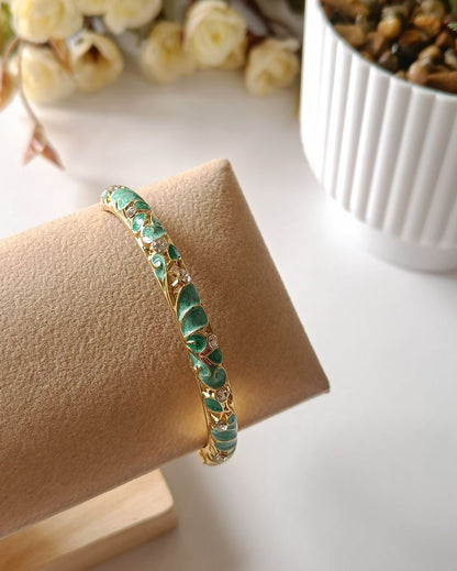 Enamel Bangle with Rhinestone