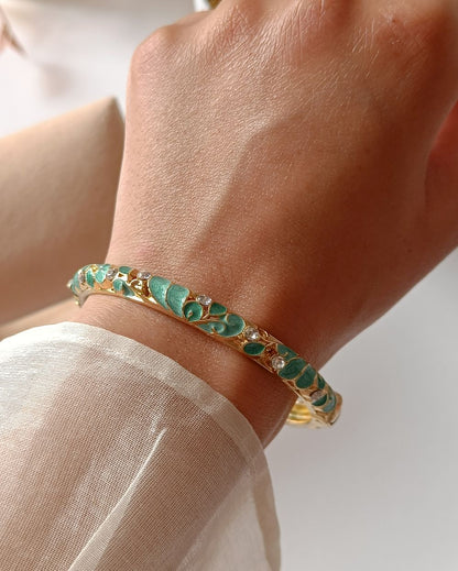 Enamel Bangle with Rhinestone