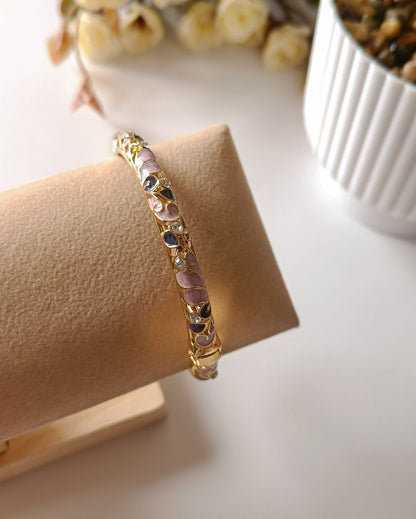 Enamel Bangle with Rhinestone