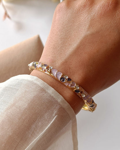 Enamel Bangle with Rhinestone