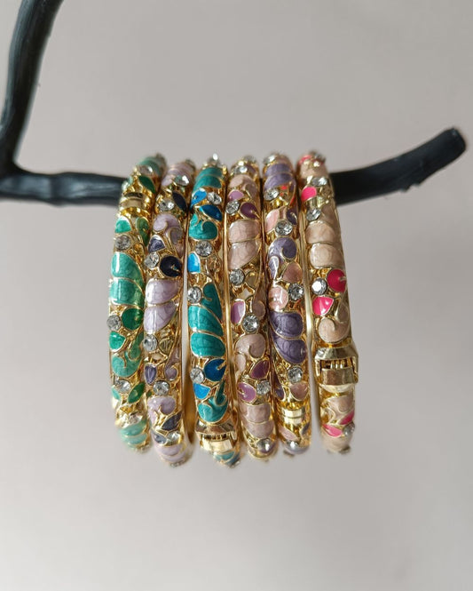 Enamel Bangle with Rhinestone