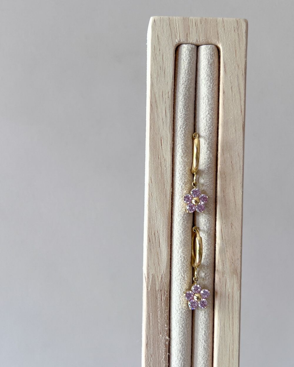 Flower Drop Hoops - 18K PVD Plated Stainless Steel