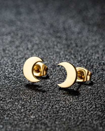 Moon Studs - 18K PVD Plated Stainless Steel