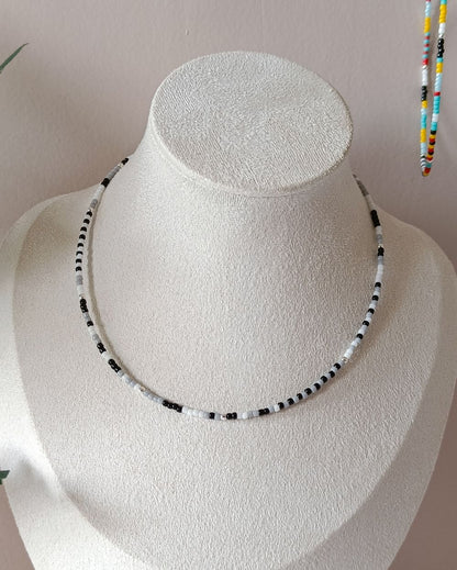 Dainty Bracelet/Necklace - Black and White